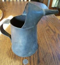 Antique Primitive Tin 2 quart Coffee Pot Cowboy Homesteader Oil Filler Pitcher
