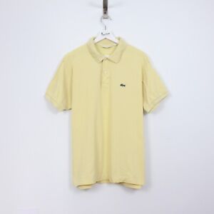Vtg Lacoste Polo Mens Yellow Short Sleeve Cotton Shirt Size 6 XL
