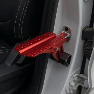Red Universal Car Foot with Pad Stable Safe Hook Foot Stool Door Step SUV Camper - Picture 1 of 14