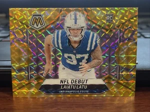 2024-25 Panini Mosaic Laiatu Latu #290 NFL Debut Yellow Reactive Prizm Colts - Picture 1 of 2