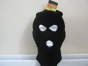 Military Black Three Hole Balaclava NEW - Picture 1 of 1