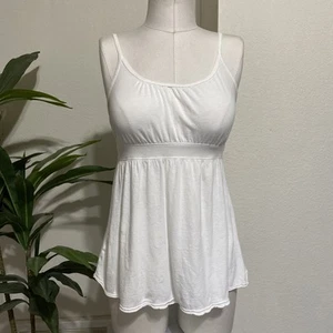 Arizona Jean Co Y2K Babydoll Tank S Spaghettiträger weiß Trägertop *Tiny Hole - Bild 1 von 10