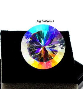 Impresionante piedra preciosa redonda certificada topacio místico color arco iris natural de 28-30 quilates - Imagen 1 de 7