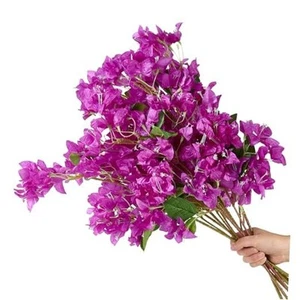 30 Inch Silk Bougainvillea Artificial Flowers, UV Resistant, Pack of 10 pcs, - Picture 1 of 7
