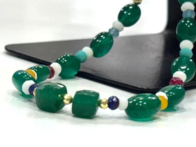 Berilo Ovalado 5x7 Con Caja Ónix Verde Facetado 8mm Cuentas Piedras Preciosas 1 Pulsera Multi Foto 1 de 4