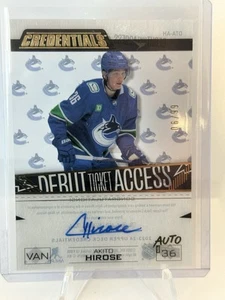 2023-24 Credentials Hockey AKITO HIROSE Debut Ticket Access Acetate/ 99 Canucks - Picture 1 of 2
