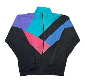 Vintage USA Olympic Windbreaker Size M Zippered Jacket 90s 1990s JC Penny Nylon - Picture 1 of 9