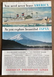 Vtg PRESIDENT CLEVELAND / WILSON - You need never leave AMERICA- Advertisement - Picture 1 of 2