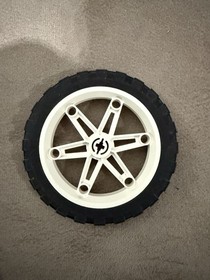 LEGO Mindstorms WHEEL Black Tire & White Rim 81.6 x 15 Technic # 8291