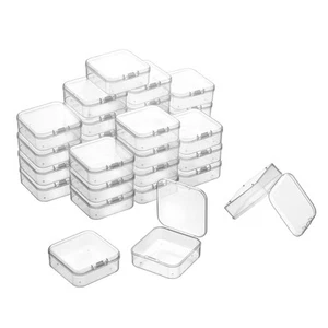 34 Pieces Small Plastic Bead Storage Containers and Organizer with Hinged Lid... - Picture 1 of 8