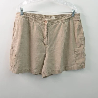 Pantalones Cortos J Jill 5" Cáñamo Mujer 20/2X Beige Bolsillos Carga Cierre Cremallera De Colección Foto 1 de 3