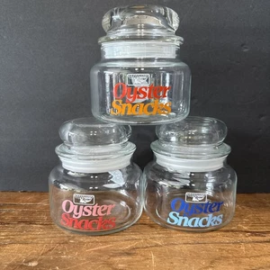 3 Keebler Austern Snacks Cracker Squatty Glas Apotheker Gläser, - Bild 1 von 9