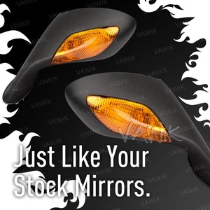 VAWiK Espejos Negro OE Reemplazo se adapta a Aprilia RSV 1000 '04-'08 PAR ε - Imagen 1 de 7