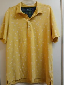 William Murray Off The Rocks Print Poloshirt Herren Größe Large gelb Golf mit Logo - Bild 1 von 5