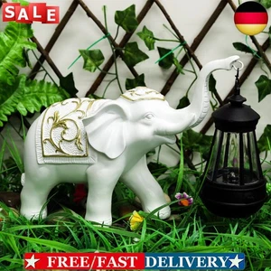 Solar-Laterne zum Aufhängen, Gartenstatue, Kunstharz, Elefanten-Enten-Skulptur, - Bild 1 von 11