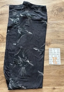 New Release LuLaRoe TC Tall & Curvy Leggings Black Cat Kitten ๐โโฌ Print New - Picture 1 of 3