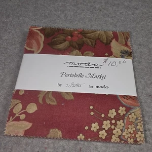 3 Schwestern Stoff Portobello Markt 5 Zoll Charm Pack Moda OOP Quilt Quadrat - Bild 1 von 3