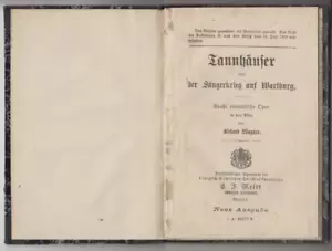 Tannhäuser und der Sängerkrieg auf Wartburg Wagner ca 1896 Meser (Fürstner) - Picture 1 of 2