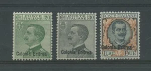 COLONIE ERITREA 1925 SOVR. 3V. 2 ** LUSSO - Picture 1 of 1