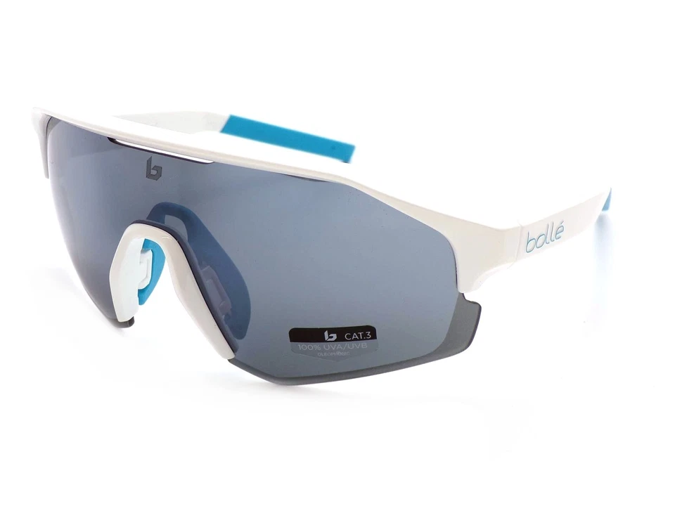 Bolle Lightshifter Sole Bianco Blu Con Tns Pistola Argento Specchio Lenti 12654 - Immagine 1 di 4
