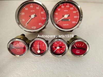 Smiths Replica Kit- Elec Temp Oil Fuel AmpGauge+0-180KMH Speedo+0-80RPM 100mm RC - Image 1 of 3