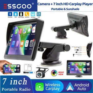 7'' Car Stereo GPS Navigation CarPlay Android Auto MP5 Player w/ Rearview Camera - Picture 1 of 12