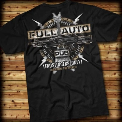 Camiseta FULL AUTO PUB - Diseño 7.62 TALLA LG 100% Algodón Preencogido, Color NEGRO Foto 1 de 2