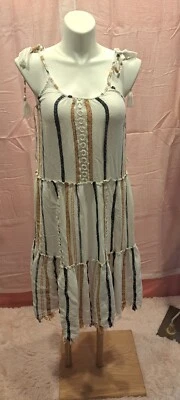 Vestido Blue Island Talla Mediana Boho Midi Playa Cubrir Multicolor Foto 1 de 4