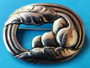 Georg Jensen Sterling Nadel Brosche Sterling Dänemark Obst & Blätter Nr. 18 - Bild 1 von 2