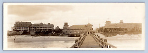 RPPC 1913 PANORAMA OF DAYTONA, FLORIDA. BEACH PIER, HOTELS, COURSEN PHOTOGRAPHER