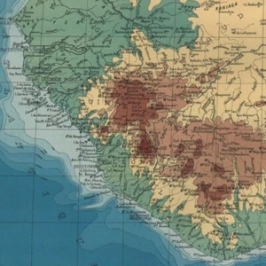 Afrique occidentale Française physique  -- Carte ancienne 1938 - Imagen 1 de 4