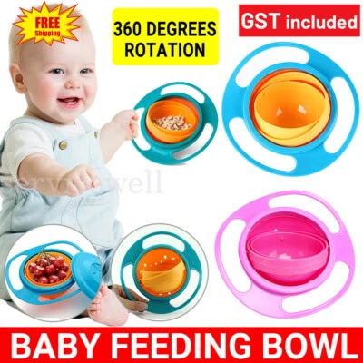 Baby Kids Feeding Bowl Cute Baby Gyro Bowl Universal 360 Rotate Spill Proof Bowl - image 1 of 4