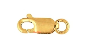 16mm 14k GOLD FILLED Yellow Lobster Necklace Chain Bracelet Clasp open jump ring - Picture 1 of 4