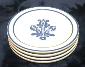 Pfaltzgraff Blue Village "Shiny"Glazed Small Plates Set of 4 ~6 Inch D JAN2020 - Picture 1 of 12