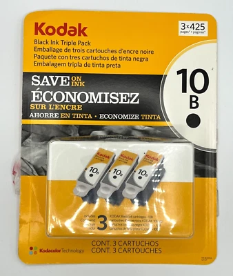 Brand New! Kodak 10B Black Ink Triple Pack - 3 × 425 Pages - Image 1 of 4