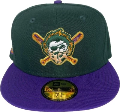 NEW ERA PITTSBURGH PIRATES MASKED PIRATES 59FIFTY PATCH HAT SIZE 7 1/2 PEACH UV - Image 1 of 4