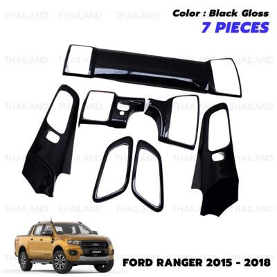 Black Interior Dash Panel Cover For Ford Ranger XLT Wildtrak 2015 - 2021 - Image 1 of 4