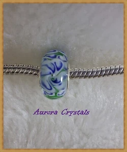 Closing Down SALE, European SS Murano Glass Charms. Blue, Green & White - Picture 1 of 3