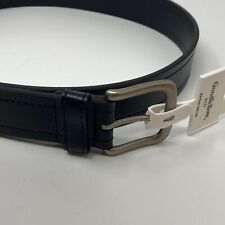 Goodfellow & Co Mens Size Large Belt Black Faux Leather Brushed Nickel Buckle