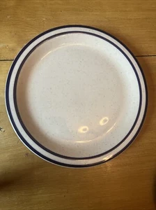 Rego Round Plate 8.5" Blue Rim Speckle Restaurant Ware E 780-26K - Picture 1 of 4