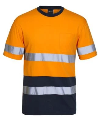 Jb's wear Hi Vis Cotton Day & Night Safety Work T-Shirt Tee Reflective Tape - image 1 of 2