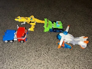 Transformers Playskool Heroes Rescue Bots Lot Optimus Boulder Blades Bumblebee - Picture 1 of 2