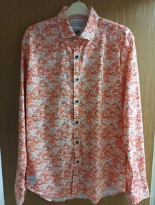 A Fish Named Fred Men L/S Shirt SIZE Medium Multi FLAMINGOS Cotton Mix WORN ONCE - Picture 1 of 14
