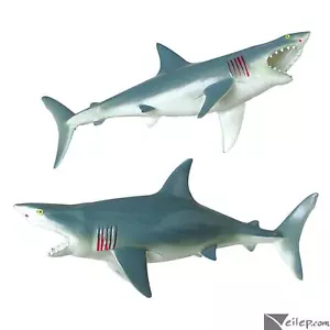 Ocean World Meertier Hai Kinder Story 9,5" quietschendes Neuheit Spielzeug, grau weiß rot - Bild 1 von 1