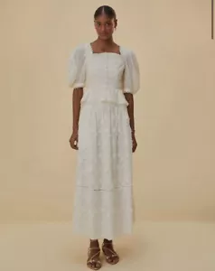NWT $295 FARM Rio Off White 3D Flower Midi Skirt in XS, Small, and Medium! - Picture 1 of 12