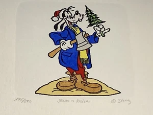 Hand-Painted Etching "Lumberjack Goofy" by Sowa & Reiser 175/500 Edition Disney - Picture 1 of 14