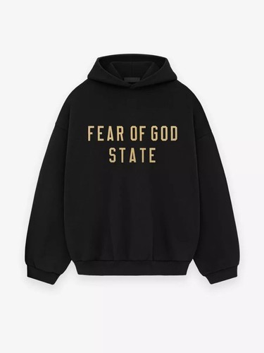 Felpa con cappuccio Fear of God Essentials State University nera pesante FW24 nuova autentica