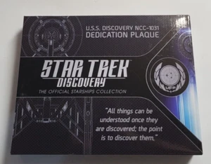Star Trek Discovery USS Discovery NCC-1031 Dedication Plaque Eaglemoss - Picture 1 of 3