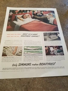 Pubblicità stampa d'epoca 1949 Simmons di Beauty rest. Quello che ottieni - Foto 1 di 1