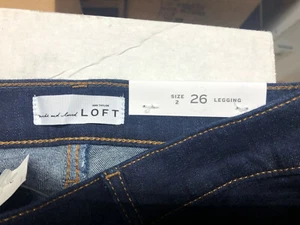 LOFT size 2 ladies girls Legging Skinny Jeans blue ANN TAYLOR 26/2 New pants - Picture 1 of 7